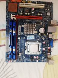 Título do anúncio: Kit placa mãe processador core2quard q6600 memória DDR3 8gb. 