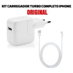 Título do anúncio: Carregador Turbo Rápido iPhone Completo com Cabo Original Lacrado