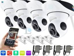 Título do anúncio: Kit 4 Câmeras Ip Wifi Giro 360 Graus Com Sensor de Movimento Atacado