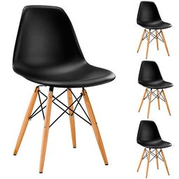 Título do anúncio: 04 Cadeira Charles Eiffel Eames R- Design base madeira ( nova )