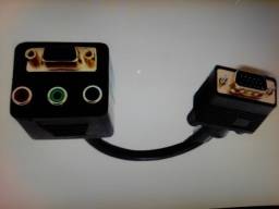 Título do anúncio: adaptador cabo VGA Y para video componente (3 RCA azul verde vermelho ) + VGA