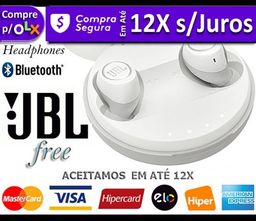 Título do anúncio: Headphones JBL Free 10% Off ou 12X s/Juros S/Fio, Bluetooth, Novíss, Caixa, Nota, Gar