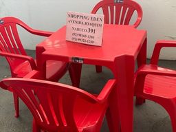 Título do anúncio: Aproveite chegou conjunto completo de mesa e cadeira vermelha MOR