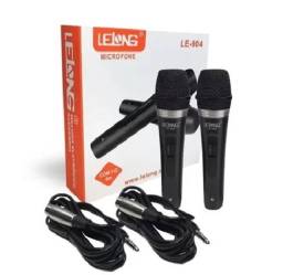 Título do anúncio: Kit 2 Microfone Profissional + Cabo 4m Lelong Le-904