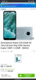 Título do anúncio: Smartphone Nokia C30 64GB 4G Tela 6,8 <br><br>
