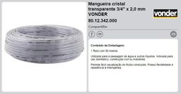Título do anúncio: Mangueira Cristal Transparente 3/4x2,0mm x 50m Vonder