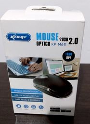 Título do anúncio: Mouse Óptico usado Marca: Knup 2.0 USB em ótimo estado de conservação na caixa