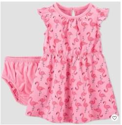 Título do anúncio: Carters vestido Flamingo 3M