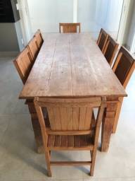 Título do anúncio: Mesa 8 cadeiras e 3 banquetas de madeira maciça