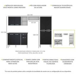 Título do anúncio:   Cozinha Completa Compacta Xangai Plus Multimóveis Branco/preto