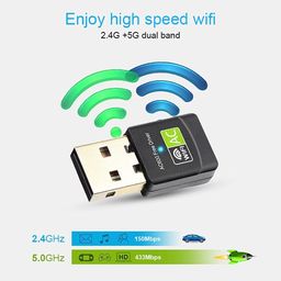 Título do anúncio: Adaptador Wi fi, USB, Trabalha nas duas Bandas, 2.4G e 5G, até 600 Mbps 