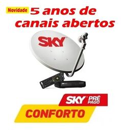 Título do anúncio: Kit Antena Parabólica Receptor Sky Pré Pago Hd + Habilitação