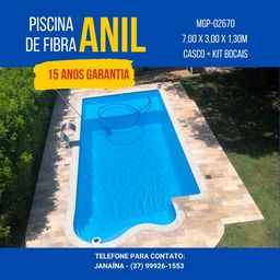 Título do anúncio: Ja - Piscina de fibra, 7 metros com praia, modelo exclusivo Anil Piscinas