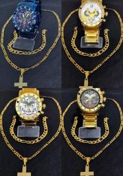 Título do anúncio: Relógios, compra relógio ganha cordão, pingente, pulseira,