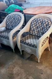 Título do anúncio: Cadeiras em ratan , com Estofado bem confortável, limpinho 