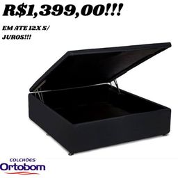 Título do anúncio: BOX BAÚ ORTOBOM BLACK CASAL!!!!