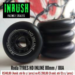 Título do anúncio: Roda para patins (novas) - HD Inline - Tyres - 80MM / 88A (valor referente a 4 unidades)