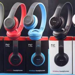 Título do anúncio: Headphone P47 Bluetooth Várias Cores Pega Micro SD e Rádio 