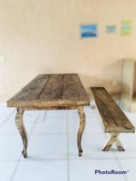 Título do anúncio: Mesa de madeira com banco 