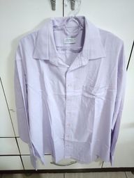 Título do anúncio: Camisa Social Garbo (Seminova) tamanho 7 / 47 - Lilás/Rosa bem claro