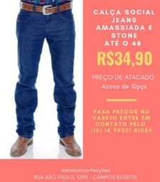 calças jeans masculinas para trabalho