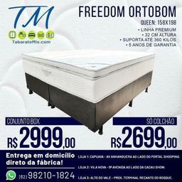 Título do anúncio: Conjunto Box Queen Ortobom Freedom Linha Premium! 12X Sem Juros
