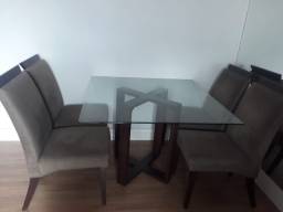 Título do anúncio: mesa 4 cadeiras tampão de vidro 