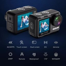 Título do anúncio: Câmera Ação Keelead K80, 4k 60fps, 20mp, Tela 1,4" touch