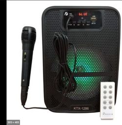 Título do anúncio: karaoke wireless bluetooth speaker with free micro phone free remote