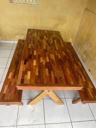 Título do anúncio: Mesa de madeira mista Jatoba maceteira