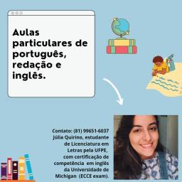 Título do anúncio: Aulas particulares de português, redação e inglês