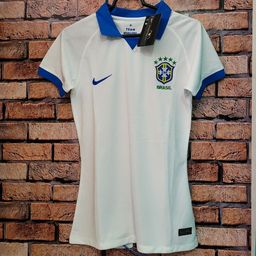 Título do anúncio: Camisa seleção Brasileira branca polo feminina