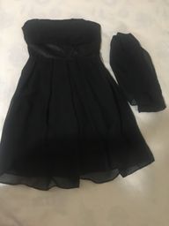 Título do anúncio: Vestido de festa preto P com echarpe
