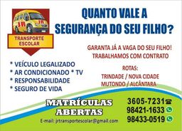 "preco transporte escolar" no Brasil - Encontramos preco 