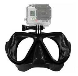 Título do anúncio: Kit profissional máscara silicone, câmera 4k, nadadeira, boia, snorkel, cartão c 10.