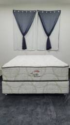 Título do anúncio: cama casal base e colchão de molas ensacadas (linha luxo) #