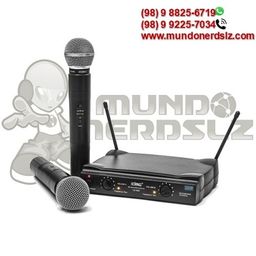 Título do anúncio: Microfone Sem Fio Duplo Uhf Wireless 110/220 Vts Lelong em São luis ma