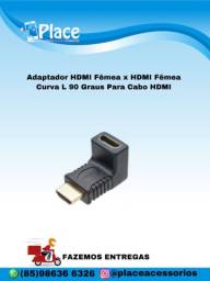Título do anúncio: Adaptador HDMI Fêmea x HDMI Fêmea Curva L 90 Graus Para Cabo HDMI- FAZEMOS ENTREGAS 