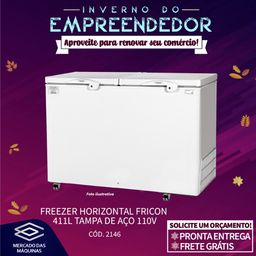 Título do anúncio: Freezer horizontal Fricon 411L tampa de aço Novo Frete Grátis