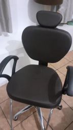 Cadeira Poltrona Salão Cabeleireiro Barbeiro Maquiagem Preto em