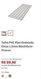 Título do anúncio: VENDO 20 TELHAS DE PVC CINZA 