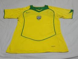 Título do anúncio: Camisa I Seleção Brasileira Amarela Nike Oficial 2005 S/N G Infantil