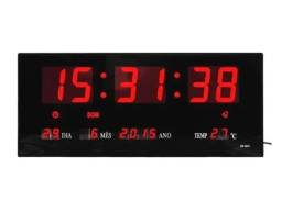 Título do anúncio: Relógio Parede LED calendário completo Temperatura LK-3615 - LuaTek