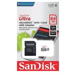 Título do anúncio: Cartão de Memória 64GB MicroSD SanDisk com Adaptador SD Original