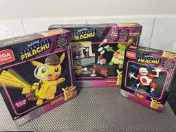 Título do anúncio: Kit com 3 Megaconstrux Pokémon Detetive Pikachu + brinde