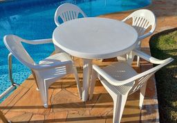 Título do anúncio: Mesa branca redonda (só a mesa) - marca Acapulco Tramontina