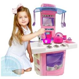 Título do anúncio: Cozinha Infantil Menina Completa Pia Fogão Forno Sai Água