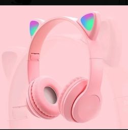 Título do anúncio: Vendo fone gatinho rosa Bluetooth
