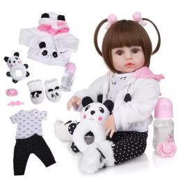 Boneca Bebe Reborn Silicone Girafinha Menina 48cm Realista