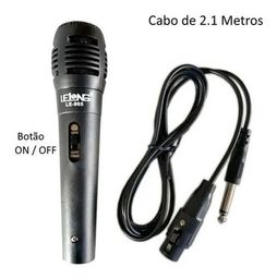 Título do anúncio: Microfone C/fio 2.5m P/caixa De Som Karaokê + Cabo P10<br>( Loja Shopping dos Eletrônicos )